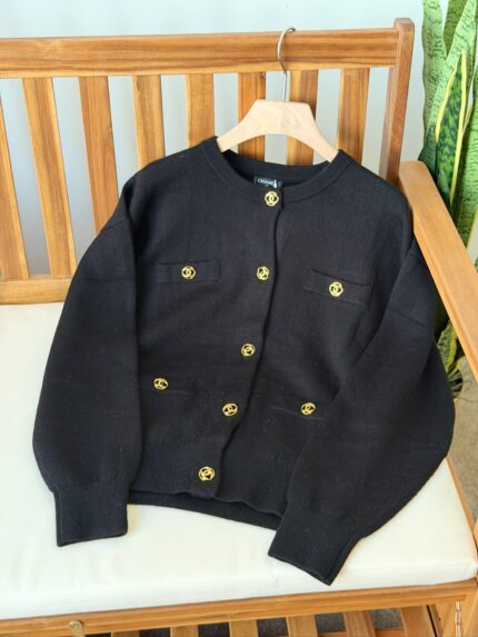 Chanel Classic Gold CC Button Knit Cardigans