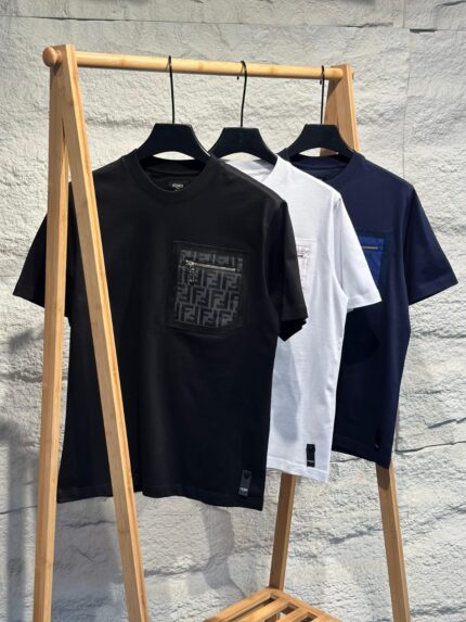 Fendi FF Logo Zip Pocket T-Shirts