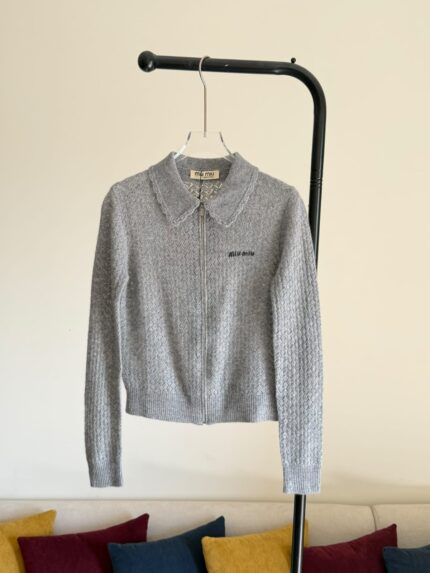 Miu Miu Cashmere Zip-Up Cardigan