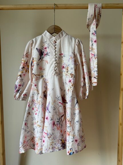 Zimmermann Floral Bird Print Linen Midi Dress