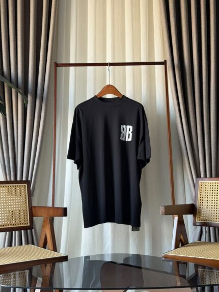 Balenciaga BB Stacked Logo Oversized T-Shirt