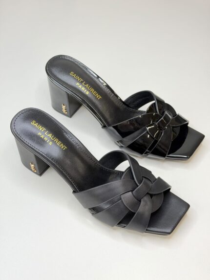 YSL Bianca Braided Mule Sandals
