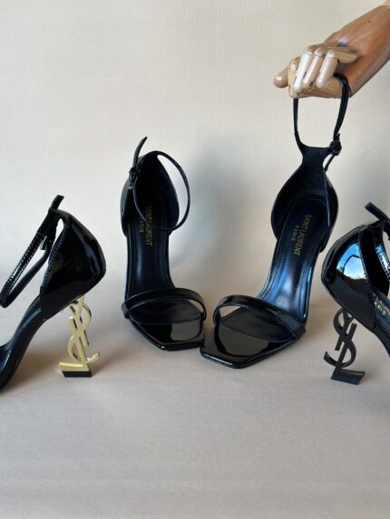 YSL Opyum Sandals with YSL Logo Heel