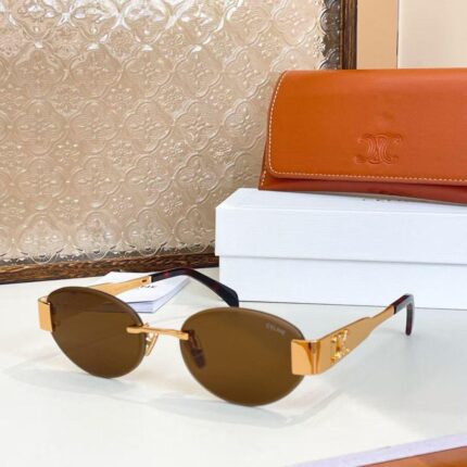 Celine Triomphe Oval Rimless Sunglasses