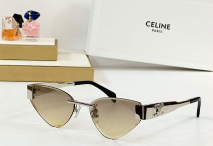 Celine Triomphe Cat-Eye Rimless Sunglasses