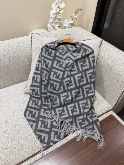 Fendi FF Logo Cashmere Blend Shawls