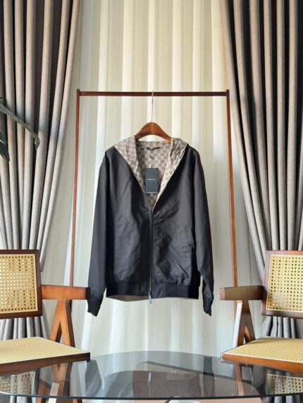 Gucci Reversible GG Monogram Hooded Bomber Jacket