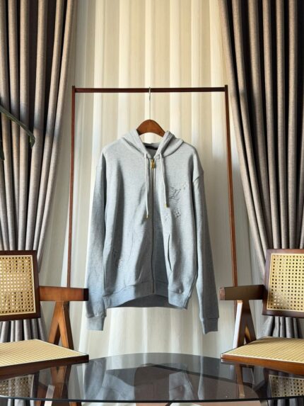 Louis Vuitton Embellished Zip-Up Hoodie