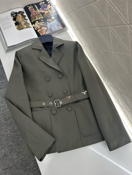 Louis Vuitton Double-Breasted Belted Blazer Jacket