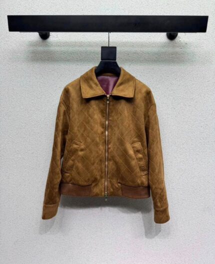 Chanel Quilted Suede Bomber Jacket