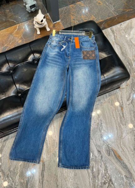 Louis Vuitton Monogram Patch Straight-Leg Denim Jeans