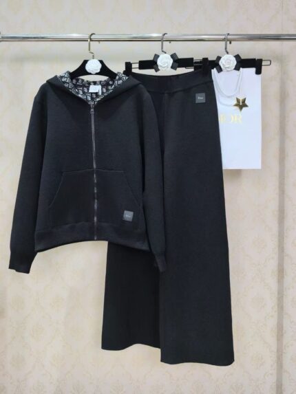Christian Dior Oblique Hooded Knit Tracksuit Set