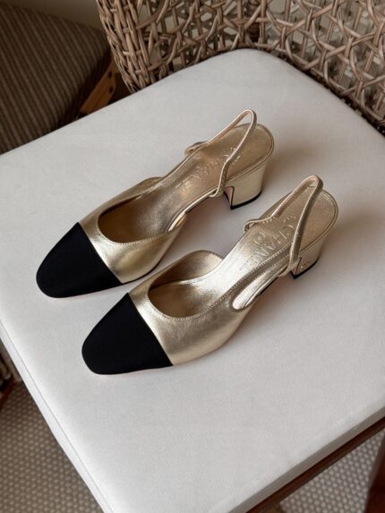 Chanel Cap-Toe Slingback Pumps