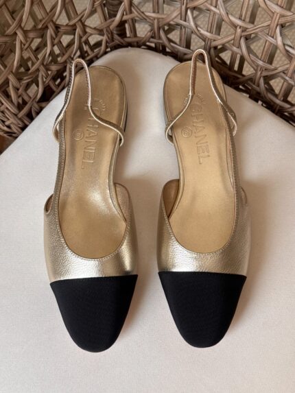 Chanel Cap-Toe Slingback Flats