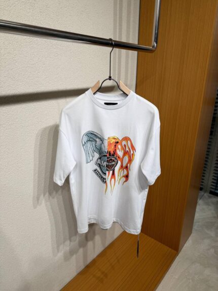 Amiri Flame & Angel Wings Graphic T-Shirt