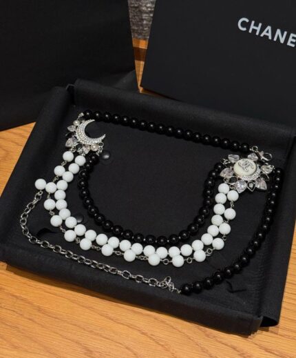 Chanel CC Crystal Moon & Pearl Belt Necklace