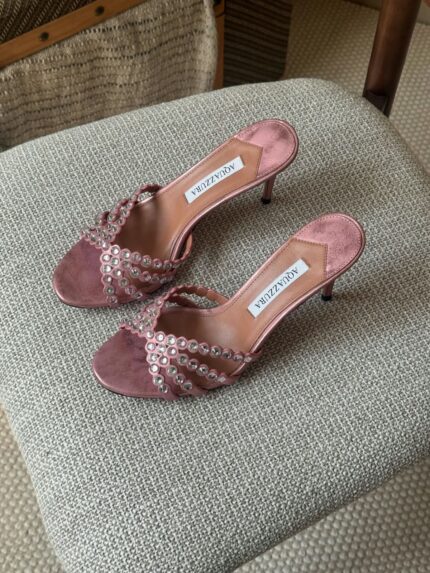 Aquazzura Tequila Crystal-Embellished Mules
