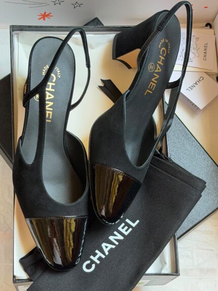 Chanel Cap-Toe Slingback Heels