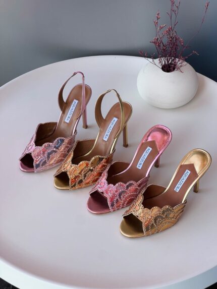 Aquazzura Oriental Embroidered Sequin Slingback Pumps