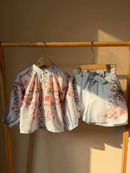 Zimmermann Floral Linen Blouse & Shorts Co-Ord Set