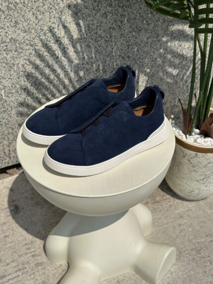 Zegna Triple Stitch Suede Sneakers