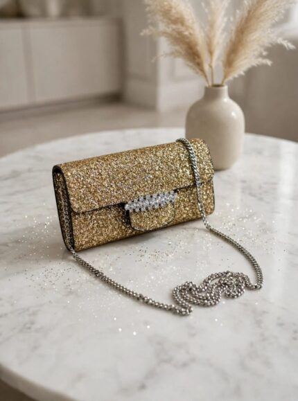 Jimmy Choo Elva Glitter Clutch