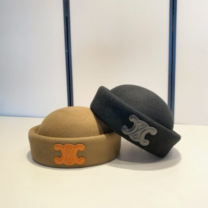 Celine Triomphe Wool Sailor Beanie Caps