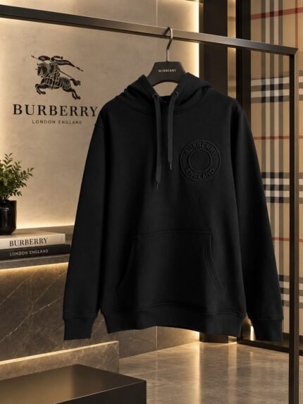 Burberry Embroidered Logo Cotton Hoodie