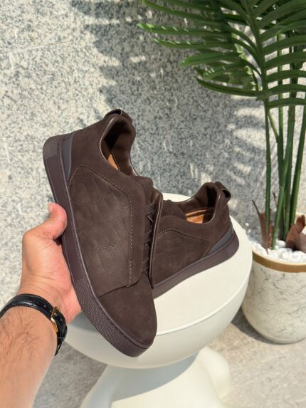 Zegna Triple Stitch Suede Sneakers