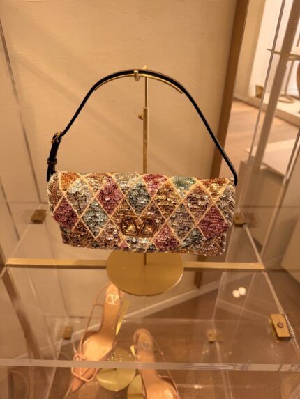 Valentino Loco Embroidered Sequins Shoulder Bag