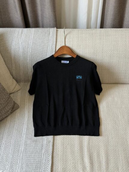 Loewe Anagram Embroidered Short-Sleeve Knit T-Shirt