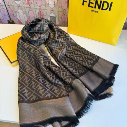 Fendi FF Monogram Silk Wool Shawls