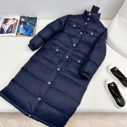 Chanel Longline Quilted Puffer Coat