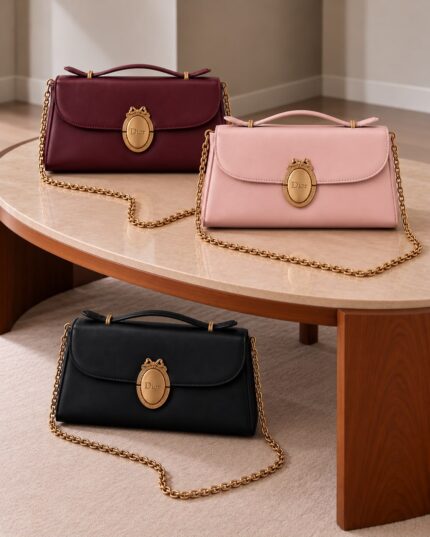 Christian Dior Deco Oval Bow Chain Bags