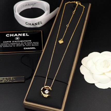 Chanel Crystal CC Moon Necklaces