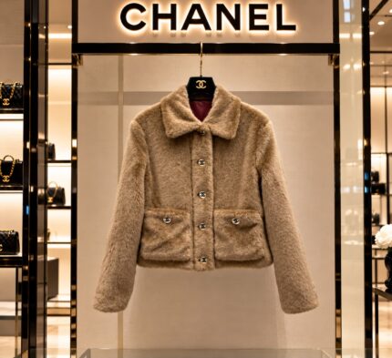 Chanel Faux Fur CC Button Jacket