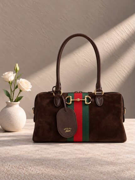 Gucci GG Monogram Horsebit Boston Bags
