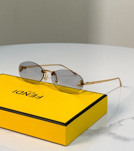Fendi Roma Rimless Oval Sunglasses