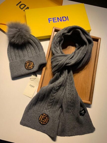 Fendi Wool Beanie and Scarf Sets