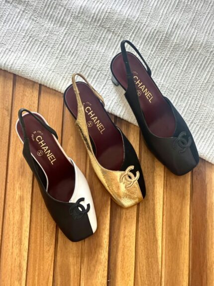 Chanel Two-Tone Slingback Heels
