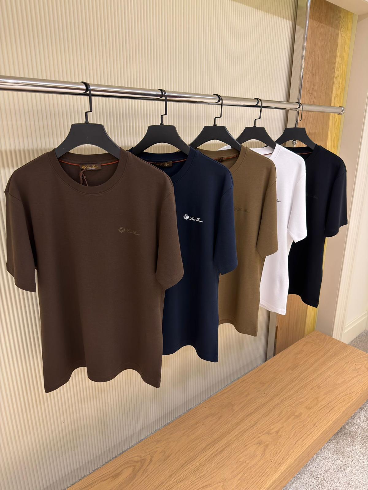 Loro Piana Signature Logo Embroidered T-Shirts