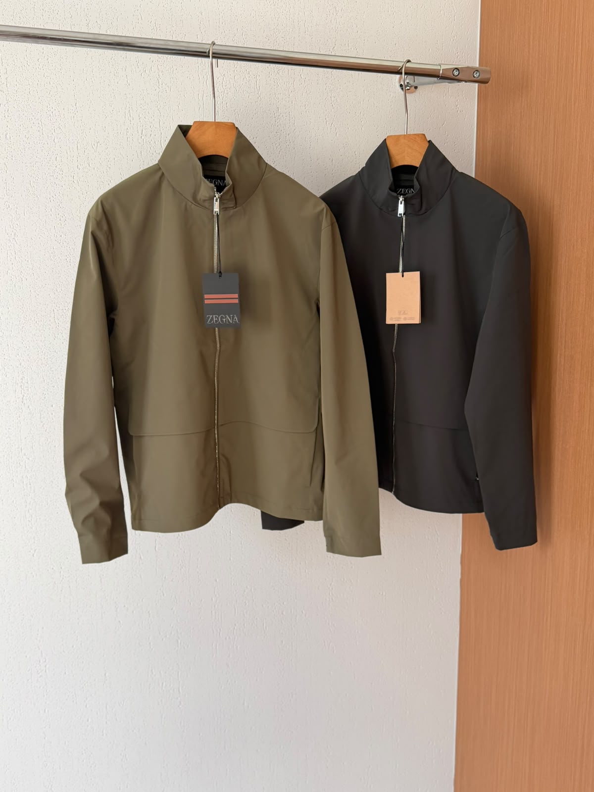 ZEGNA Lightweight Stand Collar Zip-Up Jackets