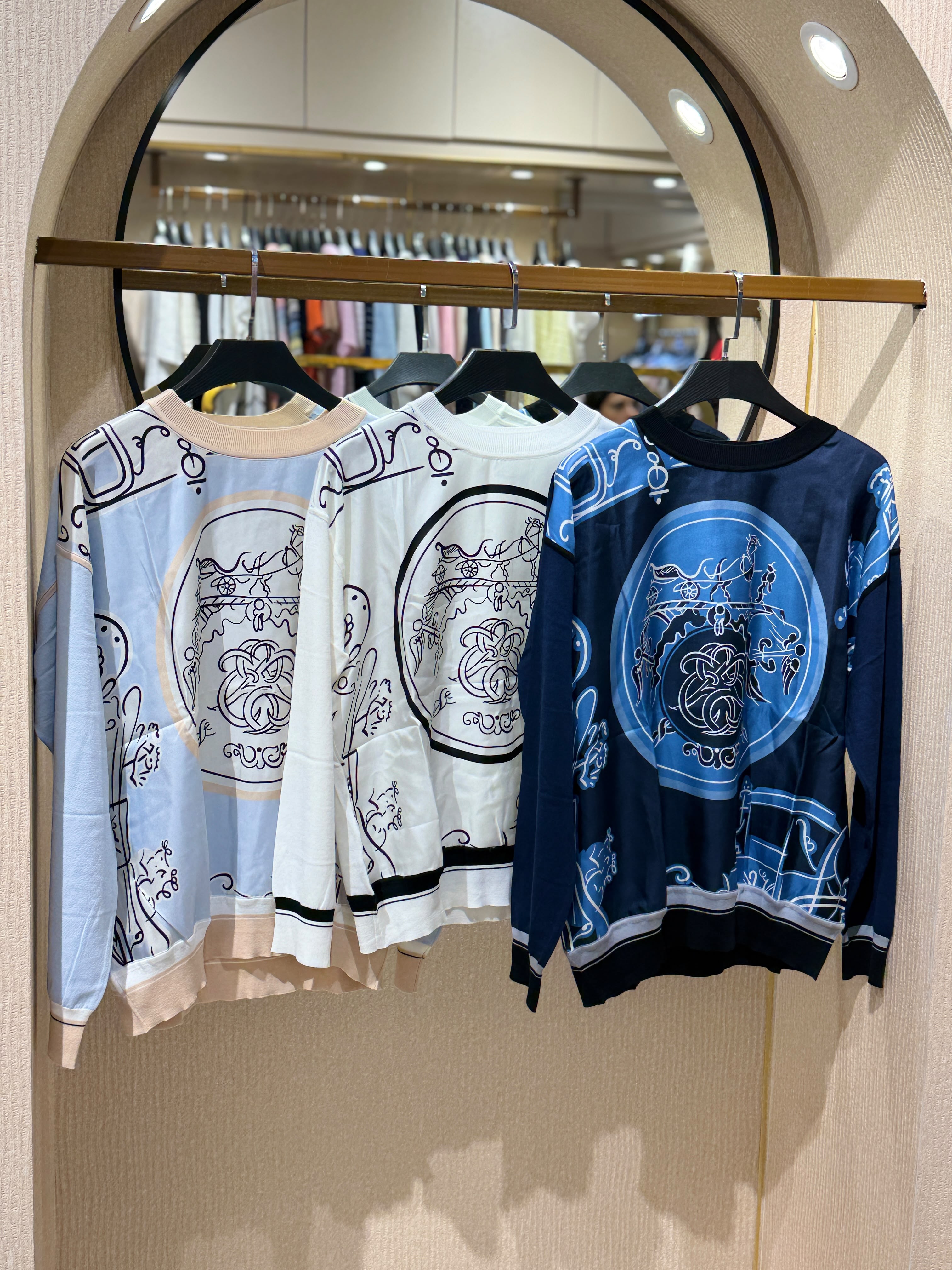 Hermès Equestrian Silk Printed Sweatshirts