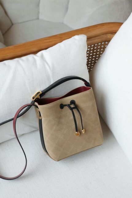 Chanel Suede Quilted Bucket Bag