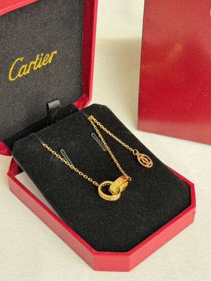 Cartier Double Ring Diamond Necklaces