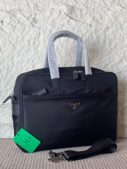 Prada Re-Nylon Saffiano Leather Briefcase