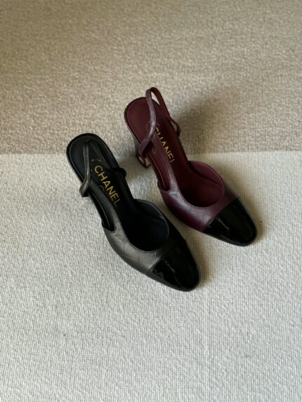 Chanel Quilted Cap-Toe Slingback Pumps
