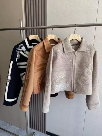 Hermes Equestrian Embroidered Zip Jackets