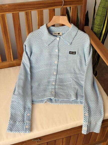 Miu Miu Houndstooth Knit Cardigan