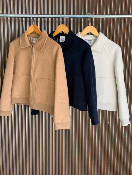 Hermes Paris Wool Blend Blouson Bomber Jackets